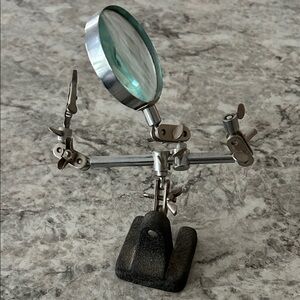 Antique Adjustable Magnifying Glass with Stand